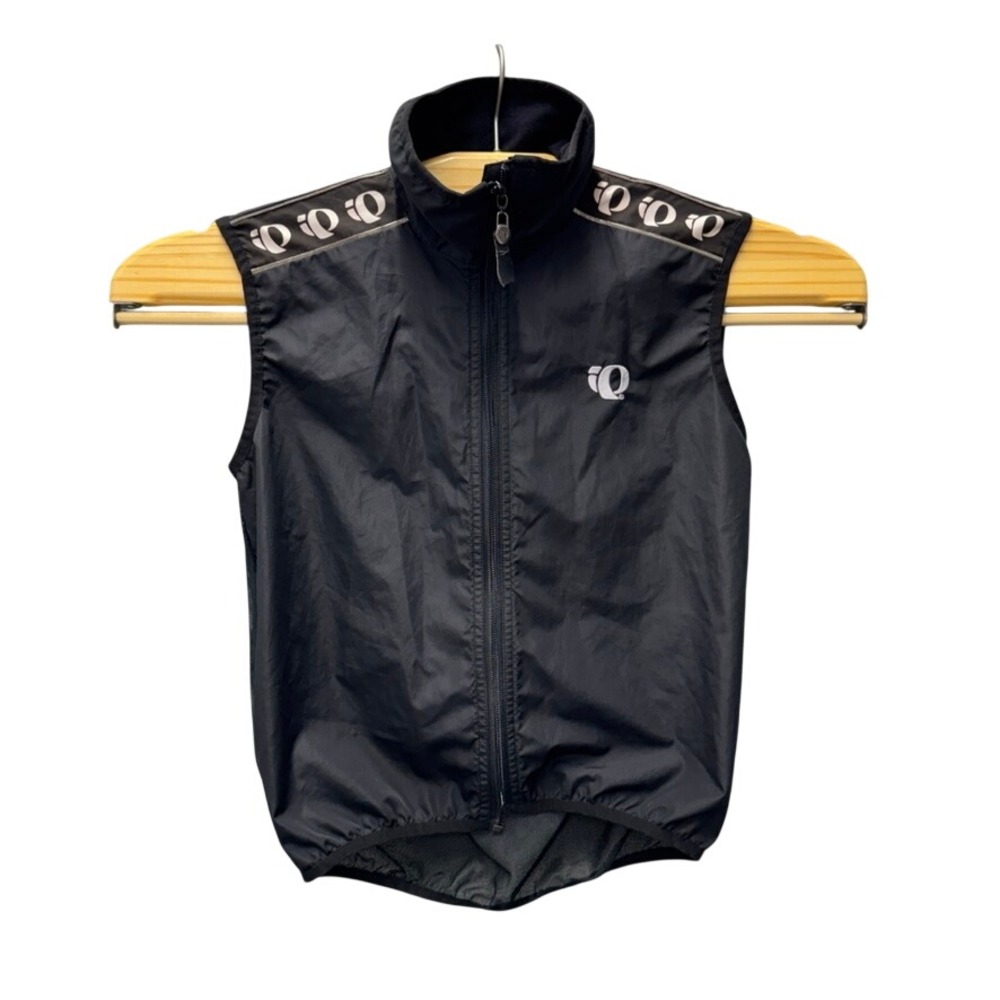 Pearl Izumi Cycling Vest Mens Small Black Full Zip Mesh Back Wind Shell 4780